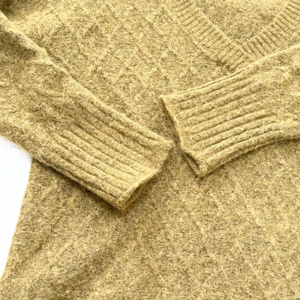 Women Fatface V Neck Alpaca Wool Blend Sacha Longline Jumper Dark Mustard Size 4 - Picture 7 of 9